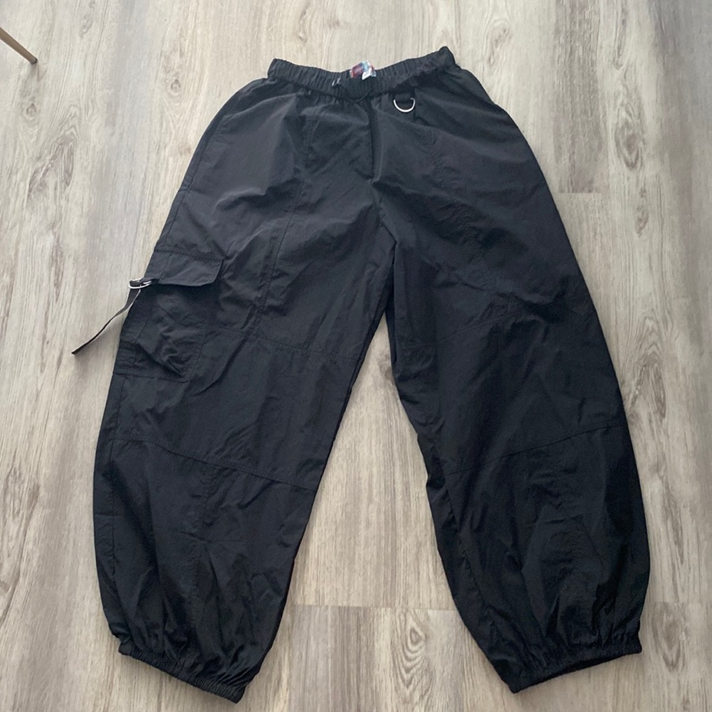 Urban outfitters black nylon Stella parachute pants xs tracksuit